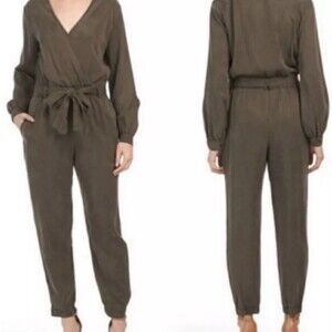 YFB Young Fabulous Broke Bellows Jumpsuit 100% tencel Black size Large